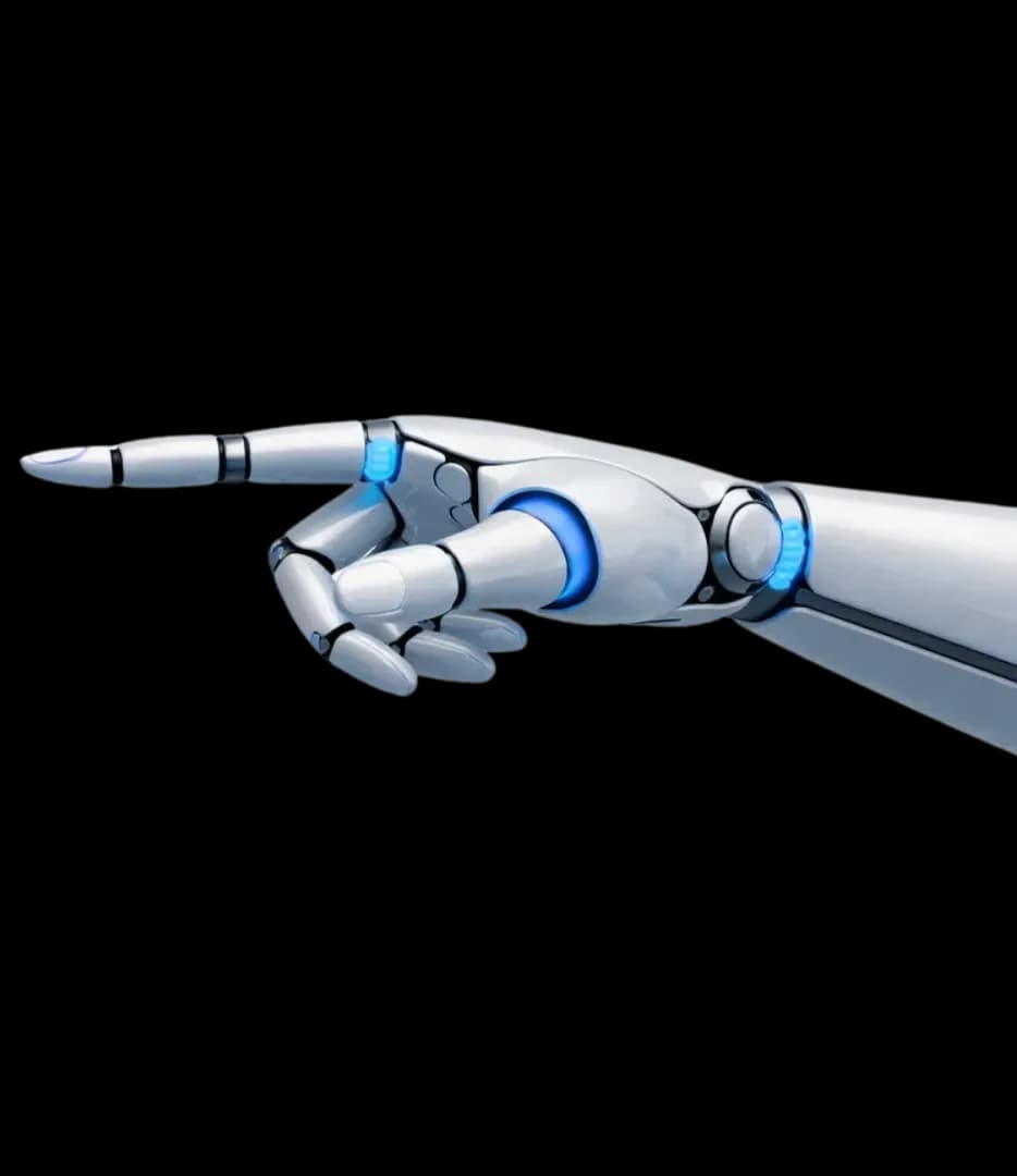 Robot hand reaching toward human